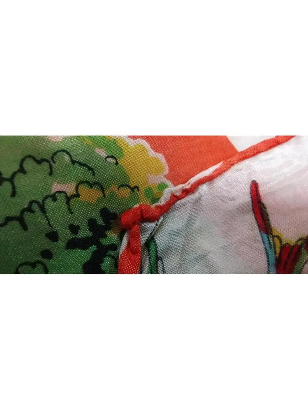40s 30s California Missions Scarf Birds SAN JUAN CAPISTRANO 1930s MULTICOLOR ART